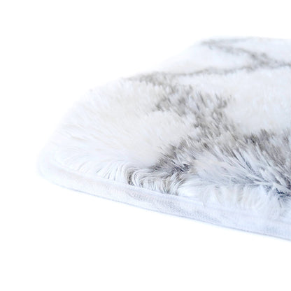 Floor Mat White Pattern 43cm x 61cm
