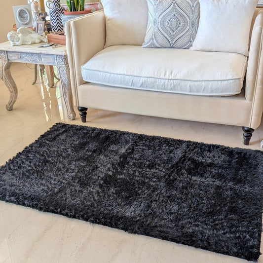 Floor Mat Black Poly-Fur 120cm x 152cm