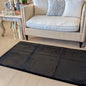 Floor Mat Black Rabbit Fur 120cm x 152cm
