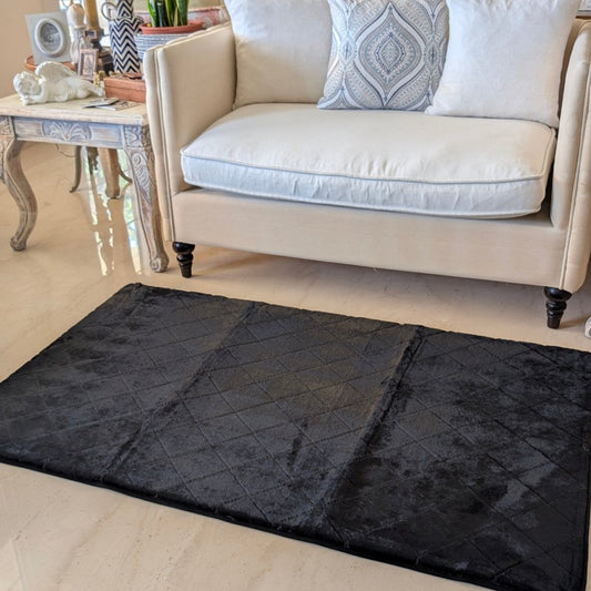 Floor Mat Black Embossed 120cm x 152cm