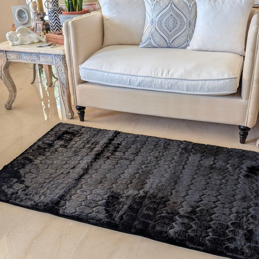 Floor Mat Black Embossed 120cm x 152cm