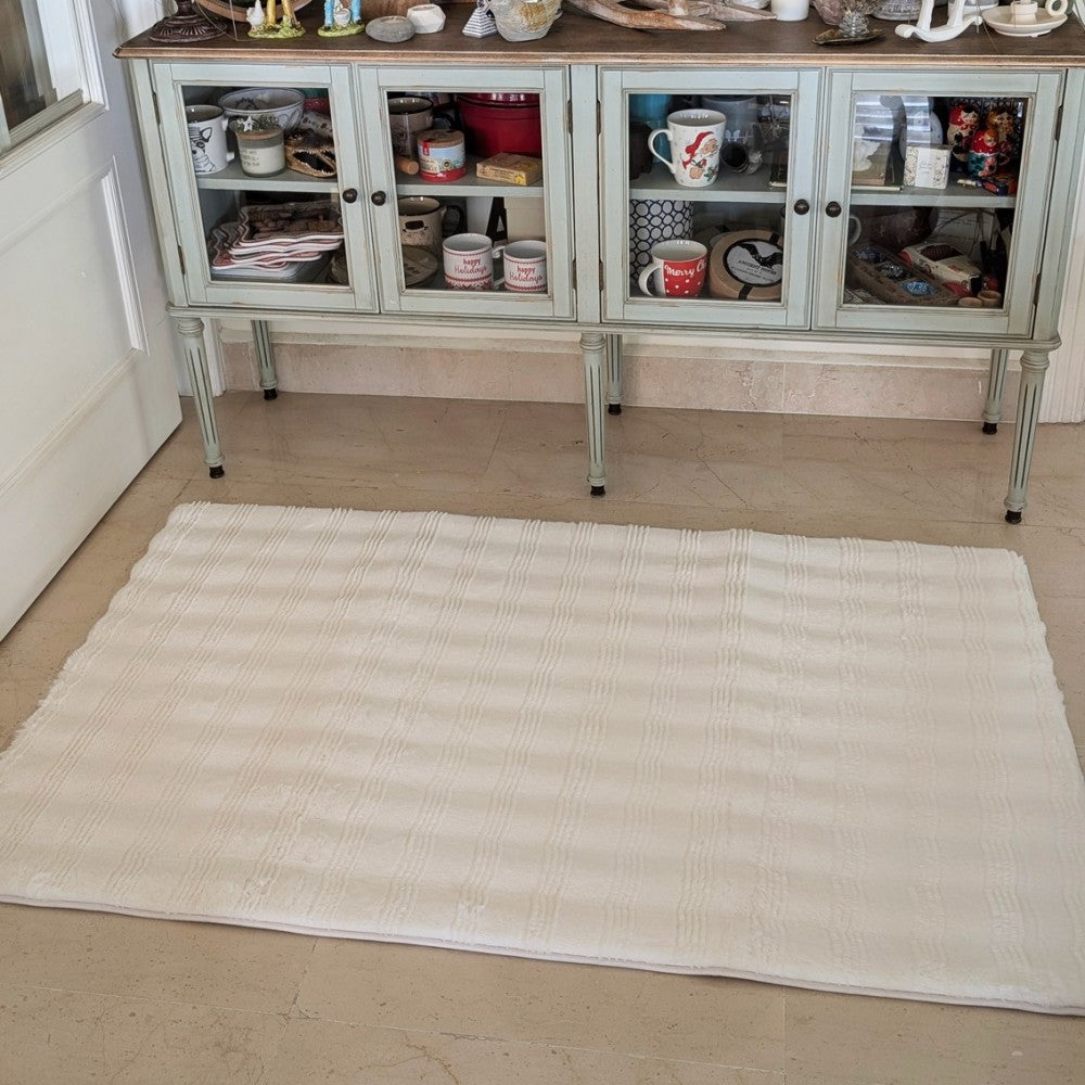 Floor Mat White Emboss 120cm x 152cm