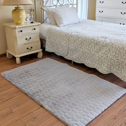 Floor Mat Light Gray Emboss 120cm x 152cm