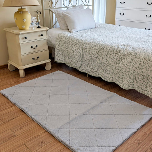 Floor Mat Light Gray Embossed 120cm x 152cm