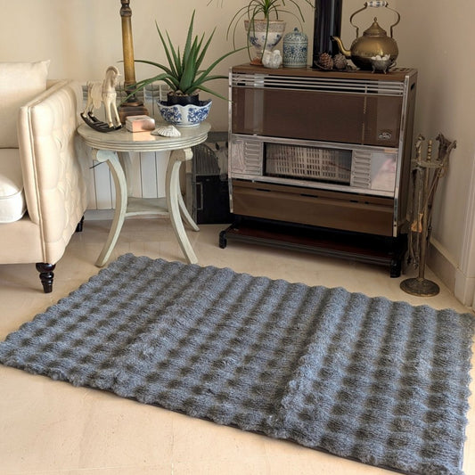 Floor Mat Gray Wavy 120cm x 152cm