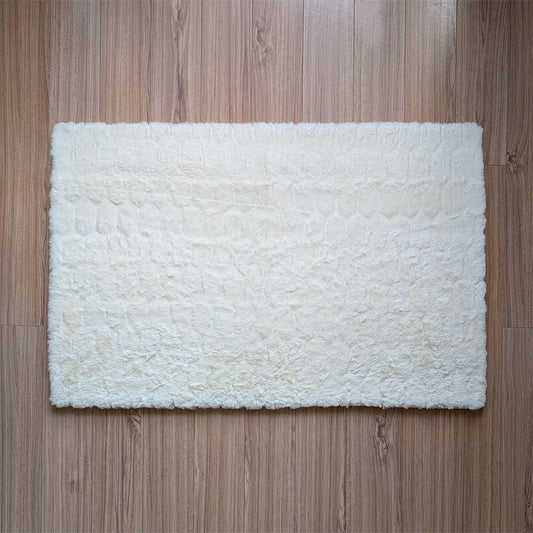 Floor Mat White Emboss 68cm x 106cm