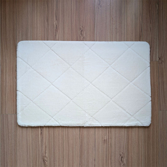 Floor Mat White Emboss 68cm x 106cm