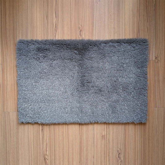 Floor Mat Gray Poly-Fur Shiny 68cm x 106cm