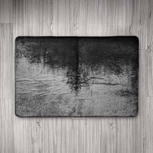 Floor Mat Black Rabbit Fur 68cm x 106cm