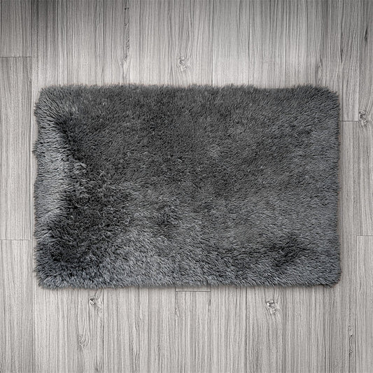 Floor Mat Black Poly-Fur 68cm x 106cm