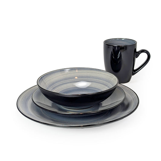 Ceramic Dinner Set Blue Swirl
