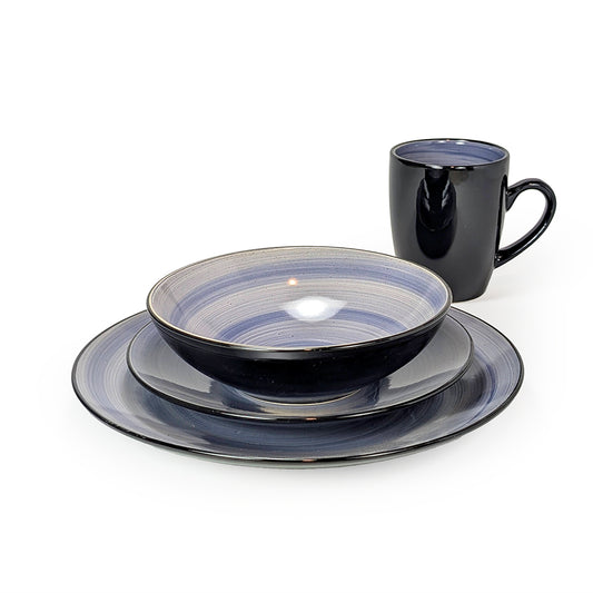 16 Pcs Dinner Set Purple Swirl