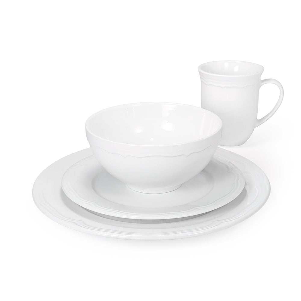 16 Pcs Dinner Set White