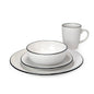 16 Pcs Dinner Set Off White with Black Rim