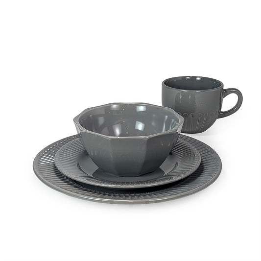 16 Pcs Dinner Set Gray