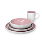 16 Pcs Dinner Set White & Pink