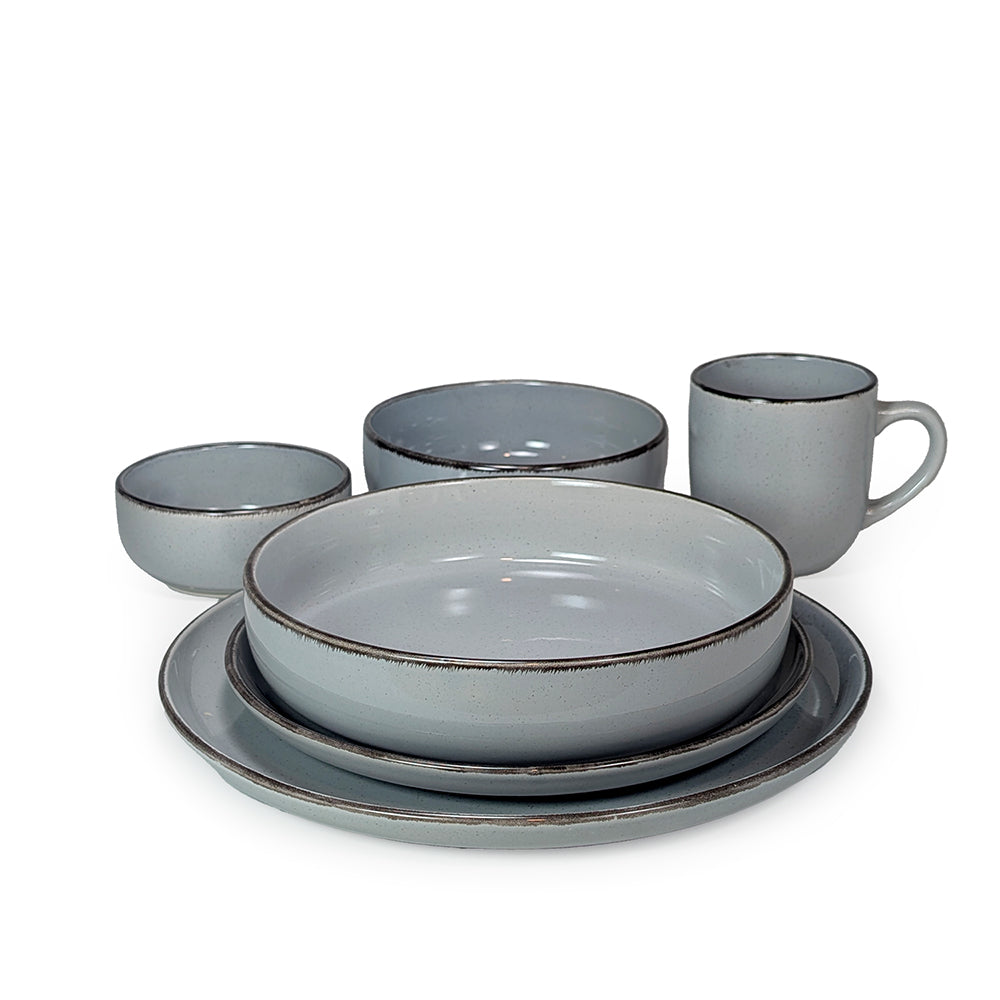 24 Pcs Dinner Set Light Gray