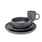16 Pcs Dinner Set Dark Gray with White Trim
