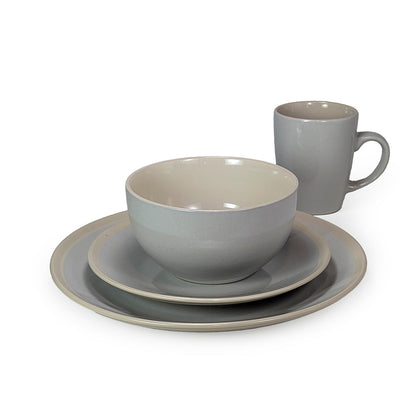 Ceramic Dinner Set Gray & Beige