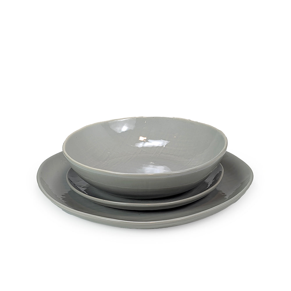 12 Pcs Dinner Set Gray Natural