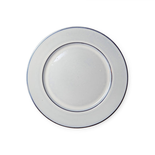 Off White Dinner Plate with Blue Trim 28cm