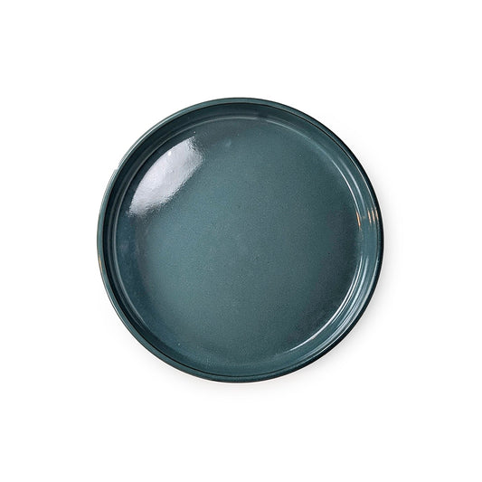 Dark Teal Deep Dessert Plate 22cm