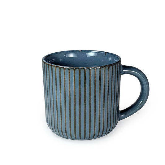 Ceramic Blue Vintage Striped Mug