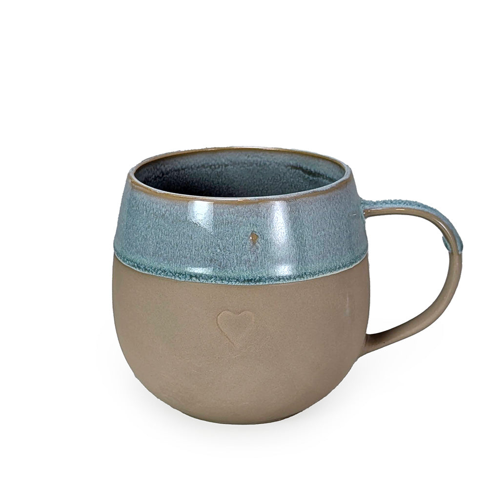 Natural Base Mug with Heart Emboss