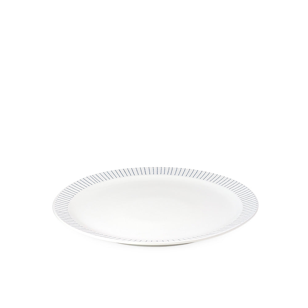 White Blue Stripes Dinner Plate 27cm