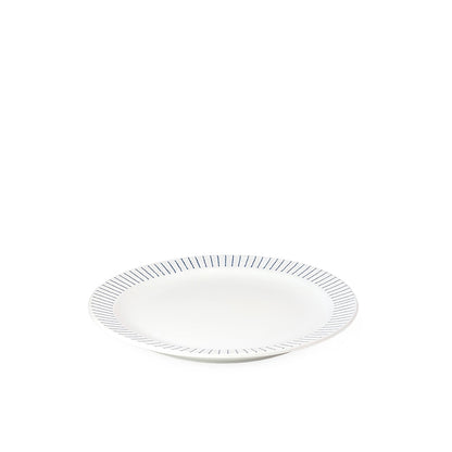 White Blue Stripes Dessert Plate 21cm