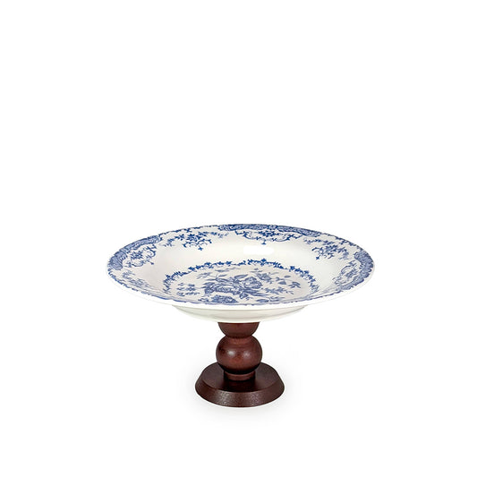 Cake Stand Deep Dish Vintage Blue 20cm