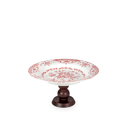 Cake Stand Deep Dish Vintage Red 20cm
