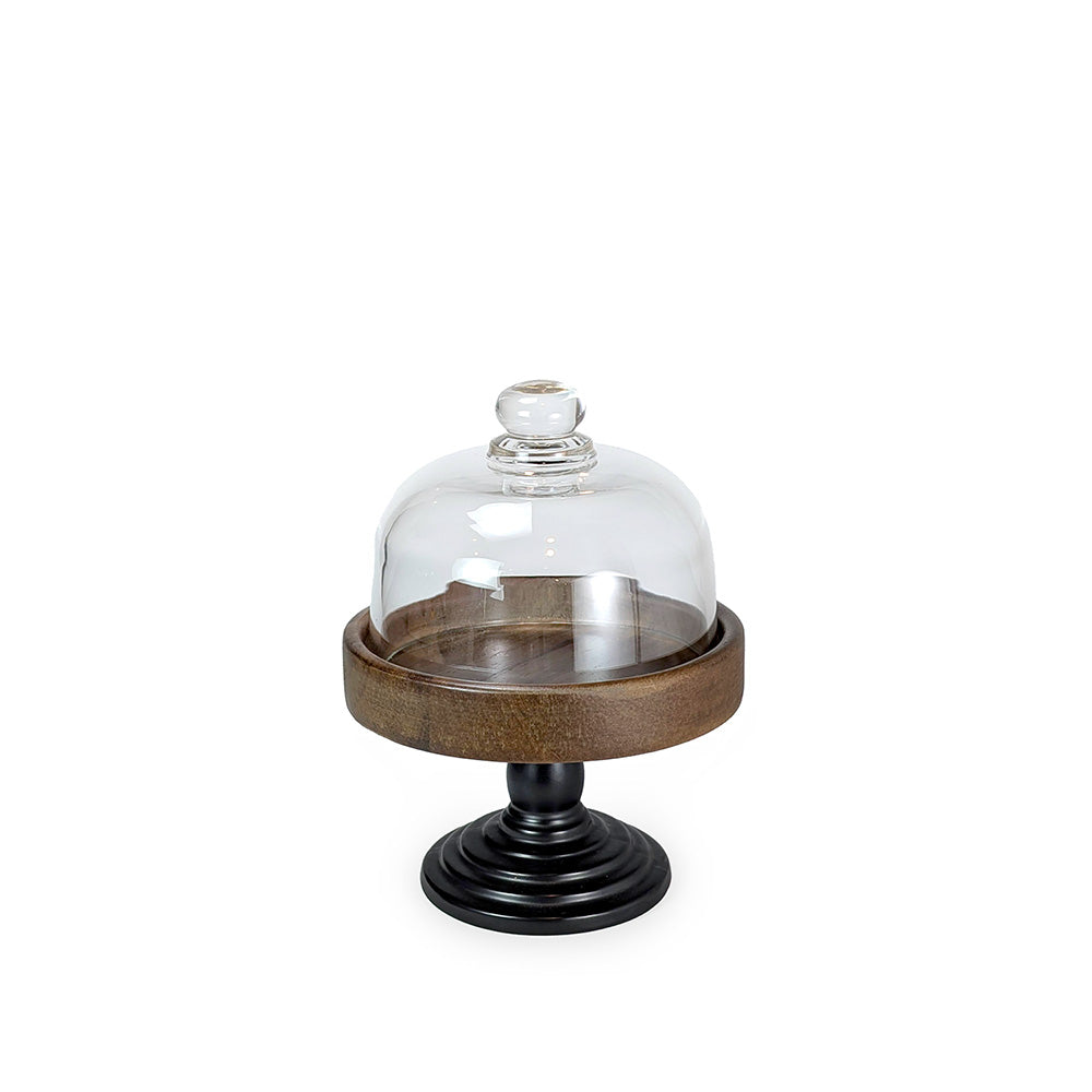 Wooden Cake Stand Round with Cover 15cm