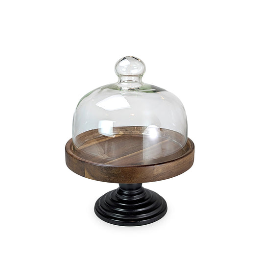 Wooden Cake Stand Round with Cover 20cm