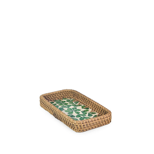 Rattan Tray Leaf 22cm