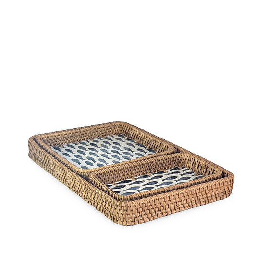 Rattan Tray Fish 3pcs Set