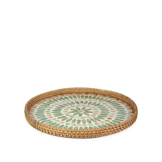 Rattan Tray Flower Round 35cm