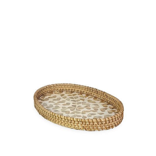 Rattan Tray Leaves Oval 30cm
