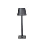 LED Desk Lamp Steel Black Rechargeable 37cm