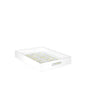 White Wooden Tray w/ Glass 35cm