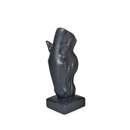 Black Ceramic Vase Horse 28cm
