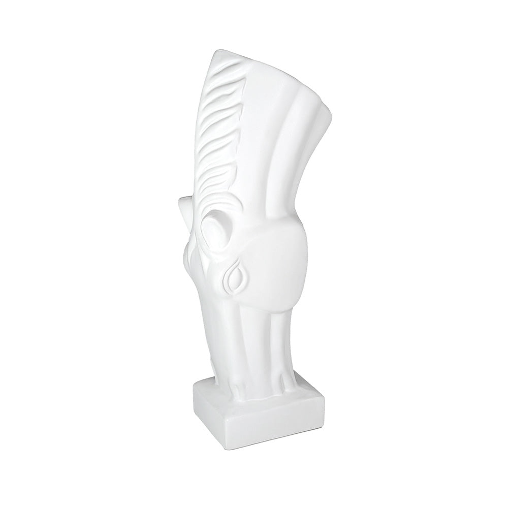 White Ceramic Vase Horse 40cm