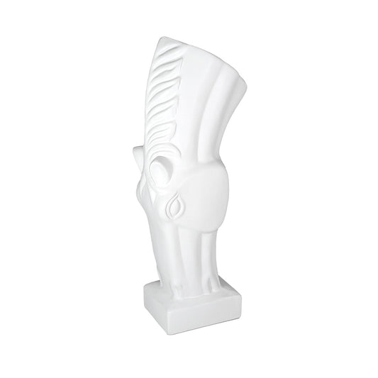 White Ceramic Vase Horse 40cm