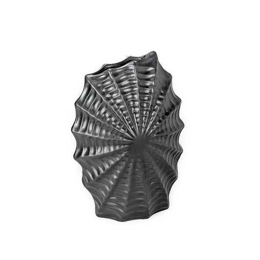 Black Ceramic Vase Spider Web 27cm