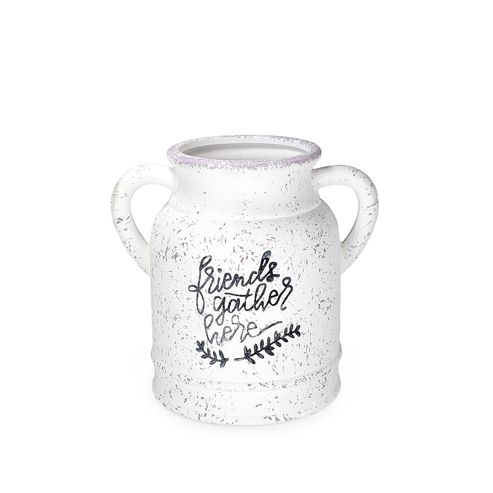 Ceramic Planter w/ Handles Friends