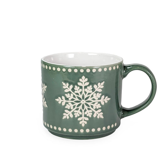 Mug Christmas Green Snowflake