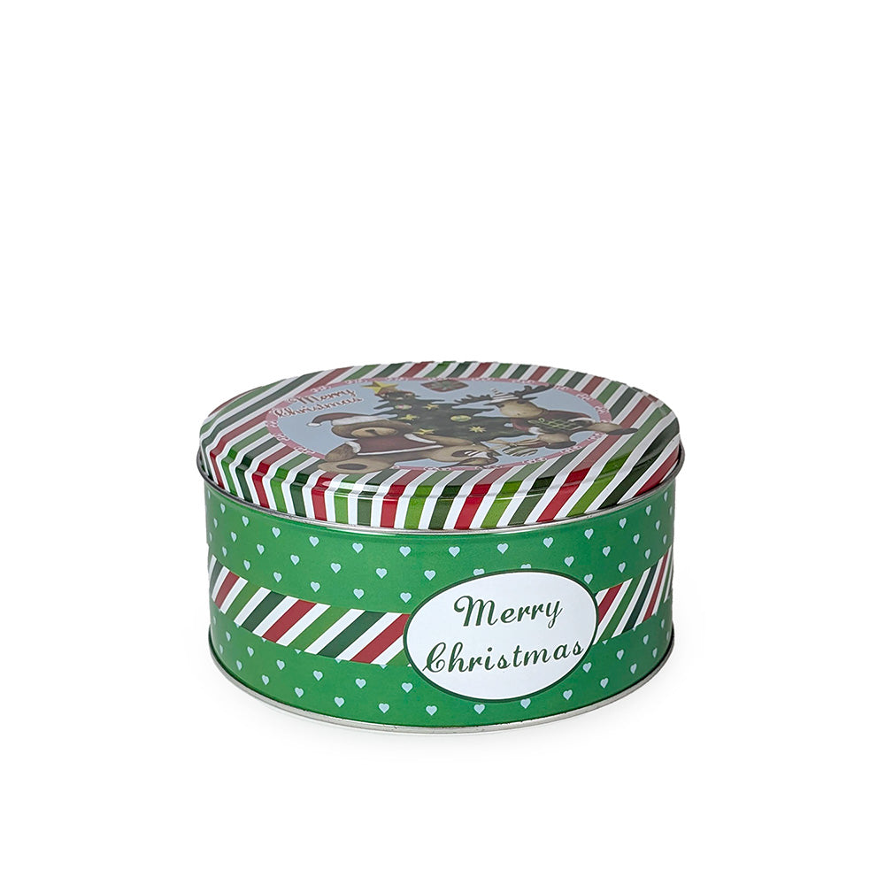 Storage Tin Christmas Round Large