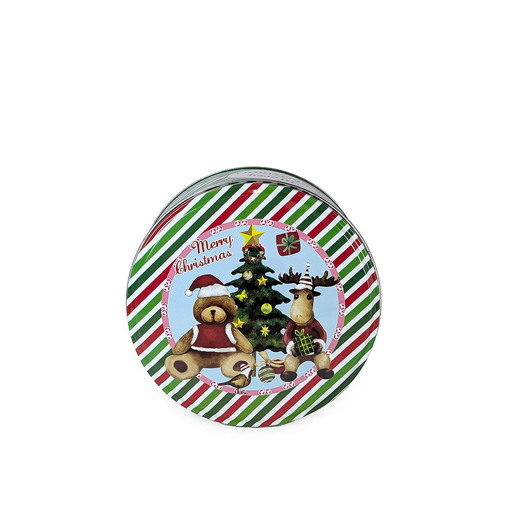 Storage Tin Christmas Round Small