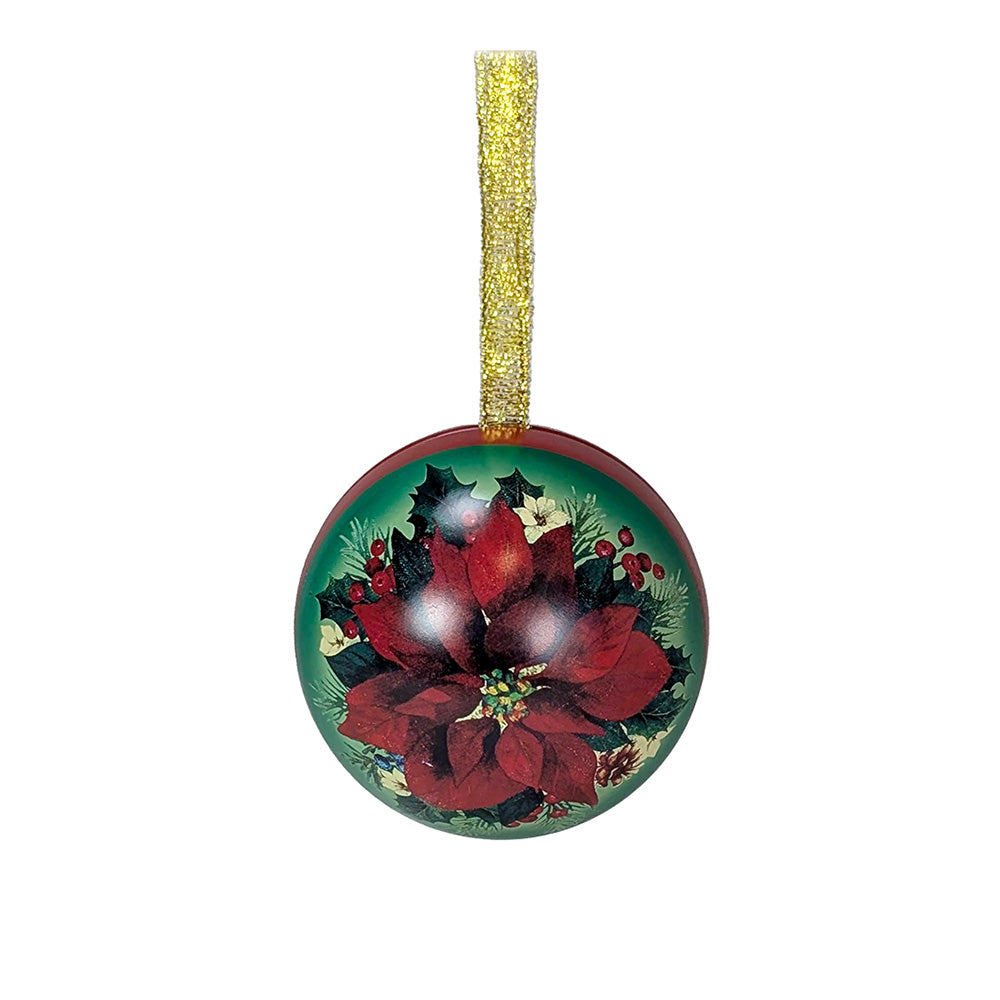 Christmas Ornament Tin Poinsettia