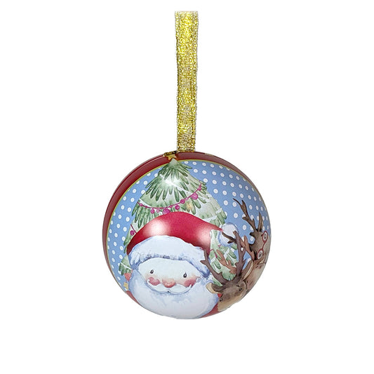 Christmas Ornament Tin Santa